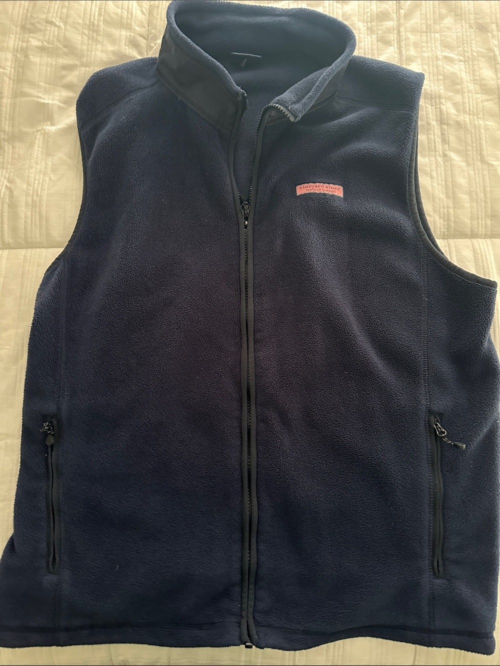 Vineyard Vines Men's Navy Full-Zip Fleece Vest